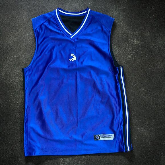 Shaq Dunkman Vintage Y2K Reversible Royal Blue Black Mesh Jersey Men's Medium - Picture 1 of 10